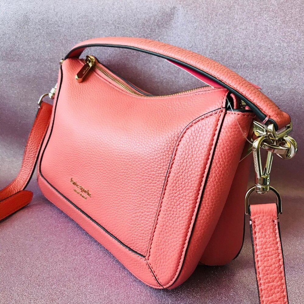 Kate spade Crush Pebbled Medium Crossbody Rose  Detachable Strap / Top Handle - Picture 2 of 11